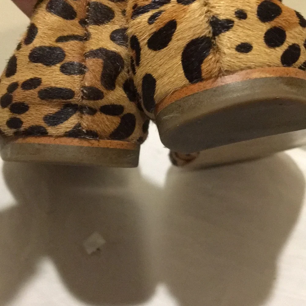 J. Crew SlipOn animal leopard print Hair/patent leather accent flats size 7